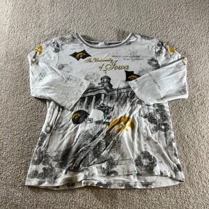 P. Michael University of Iowa Hawkeyes Top Womens Large 3/4 Sleeve Graphic NCAA‎